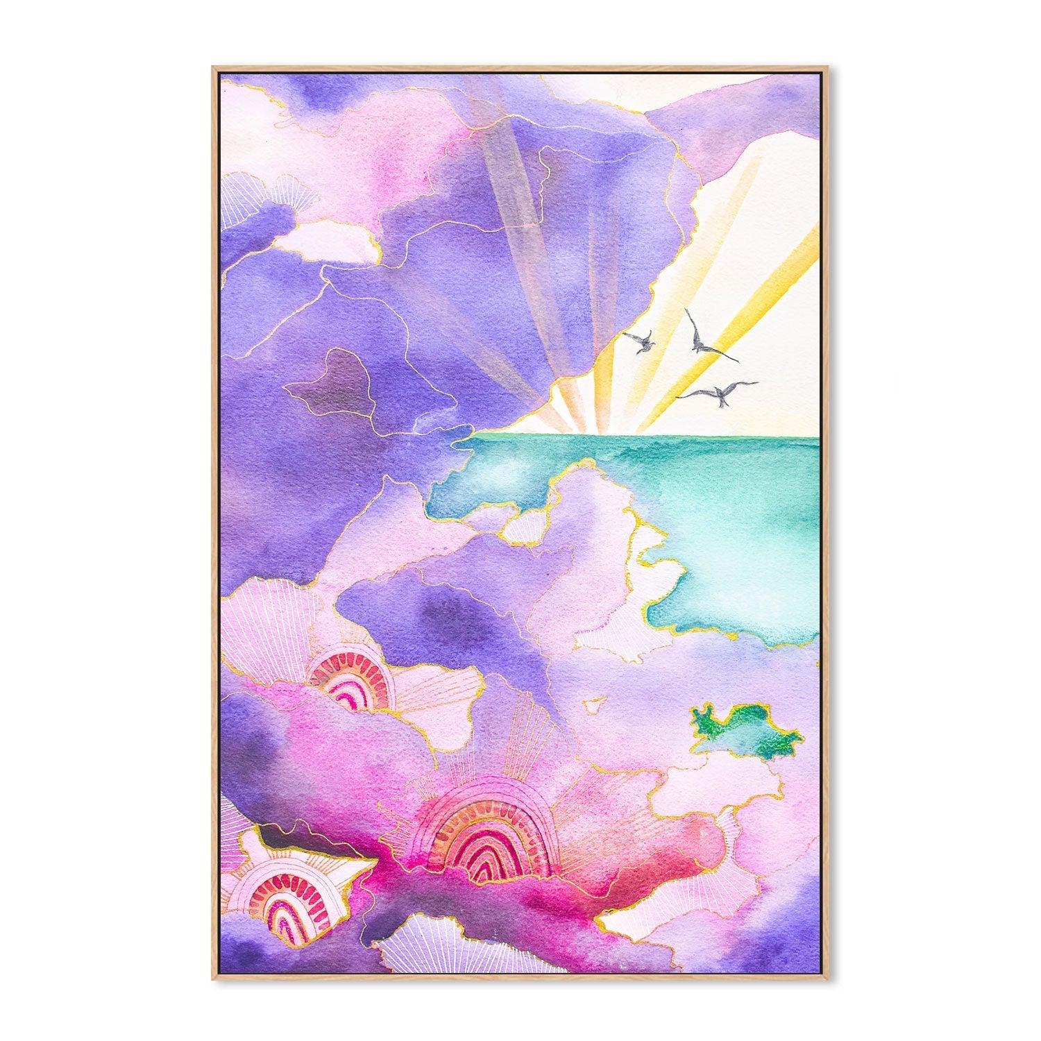 wall-art-print-canvas-poster-framed-Violet Clouds, Style B , By Sarah Carlton Art-GIOIA-WALL-ART