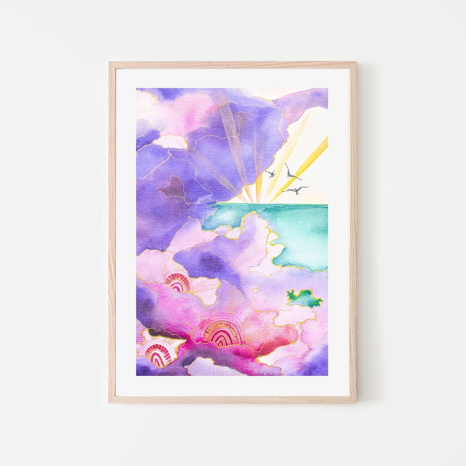 wall-art-print-canvas-poster-framed-Violet Clouds, Style B , By Sarah Carlton Art-GIOIA-WALL-ART