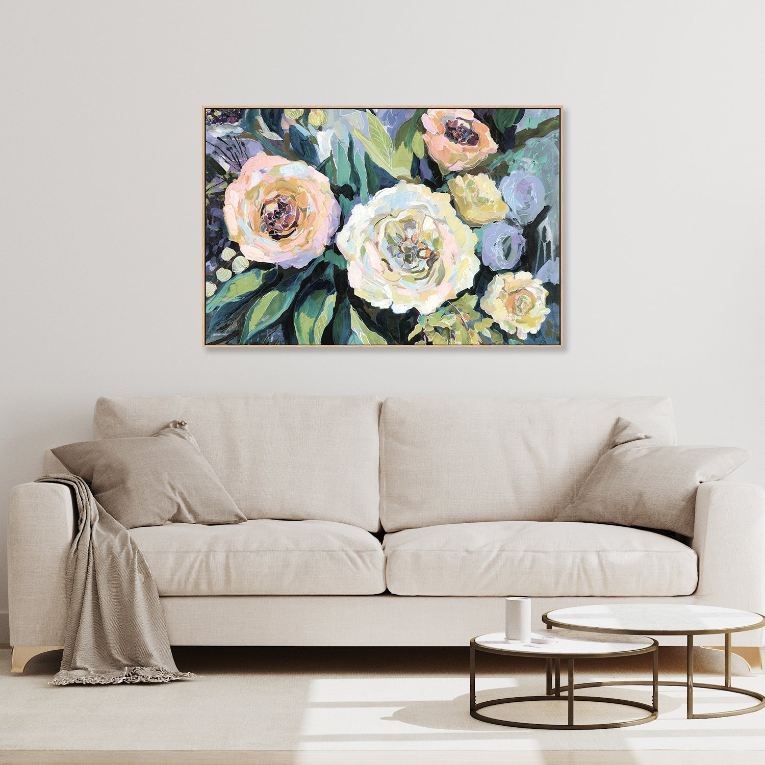 wall-art-print-canvas-poster-framed-Walk in the Garden Neutral-by-Jeanette Vertentes-Gioia Wall Art