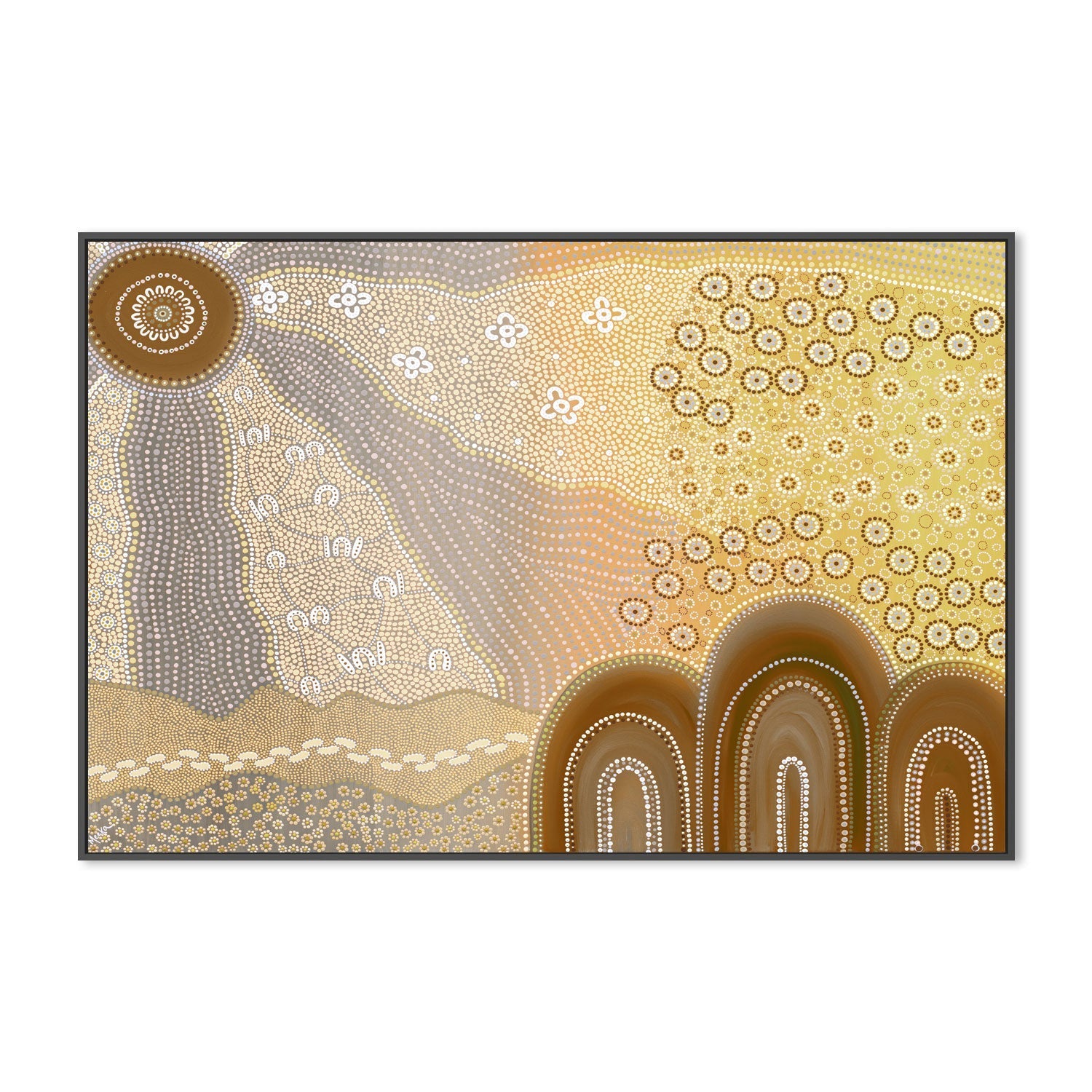 wall-art-print-canvas-poster-framed-Walk Together, Yellow and Brown Colour , By Domica Hill-3