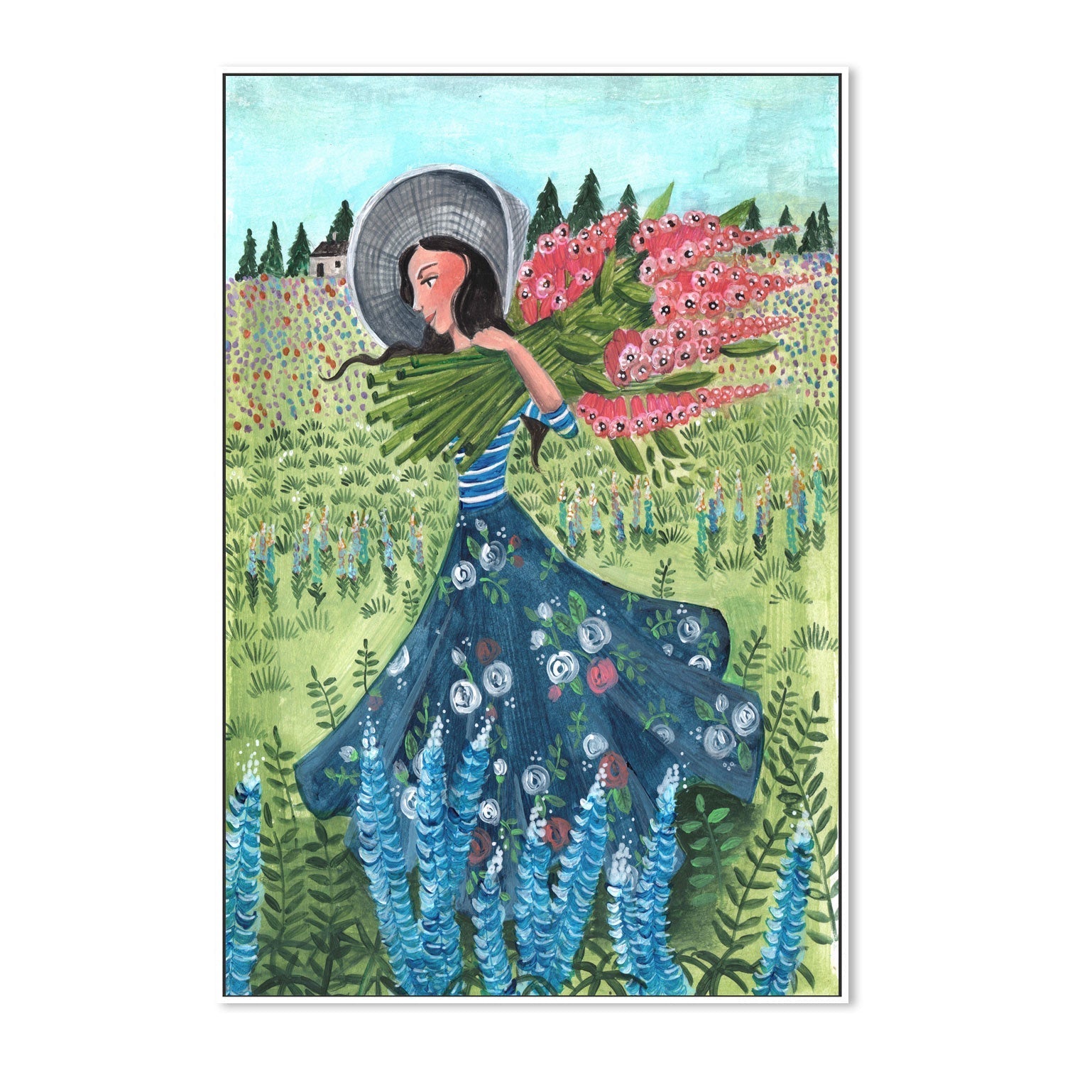 wall-art-print-canvas-poster-framed-Walking With Fieldflowers , By Caroline Bonne Muller-5