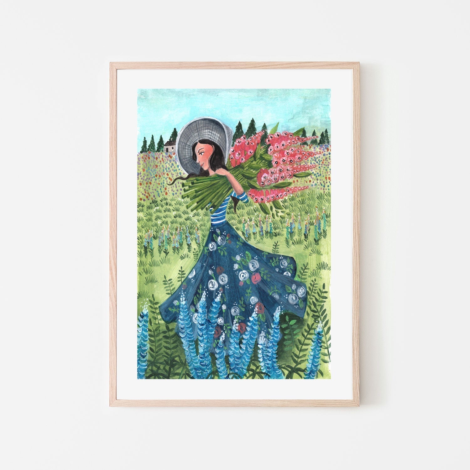 wall-art-print-canvas-poster-framed-Walking With Fieldflowers , By Caroline Bonne Muller-6