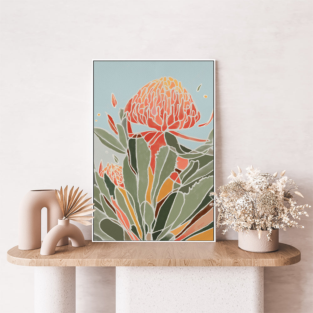 wall-art-print-canvas-poster-framed-Waratah-by-Junia Kall-Gioia Wall Art