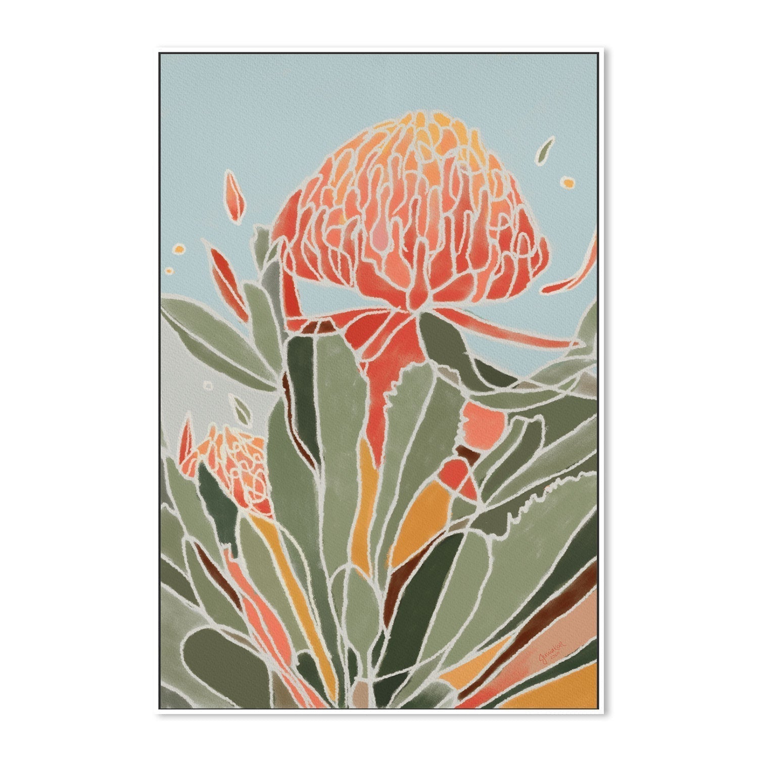 wall-art-print-canvas-poster-framed-Waratah-by-Junia Kall-Gioia Wall Art