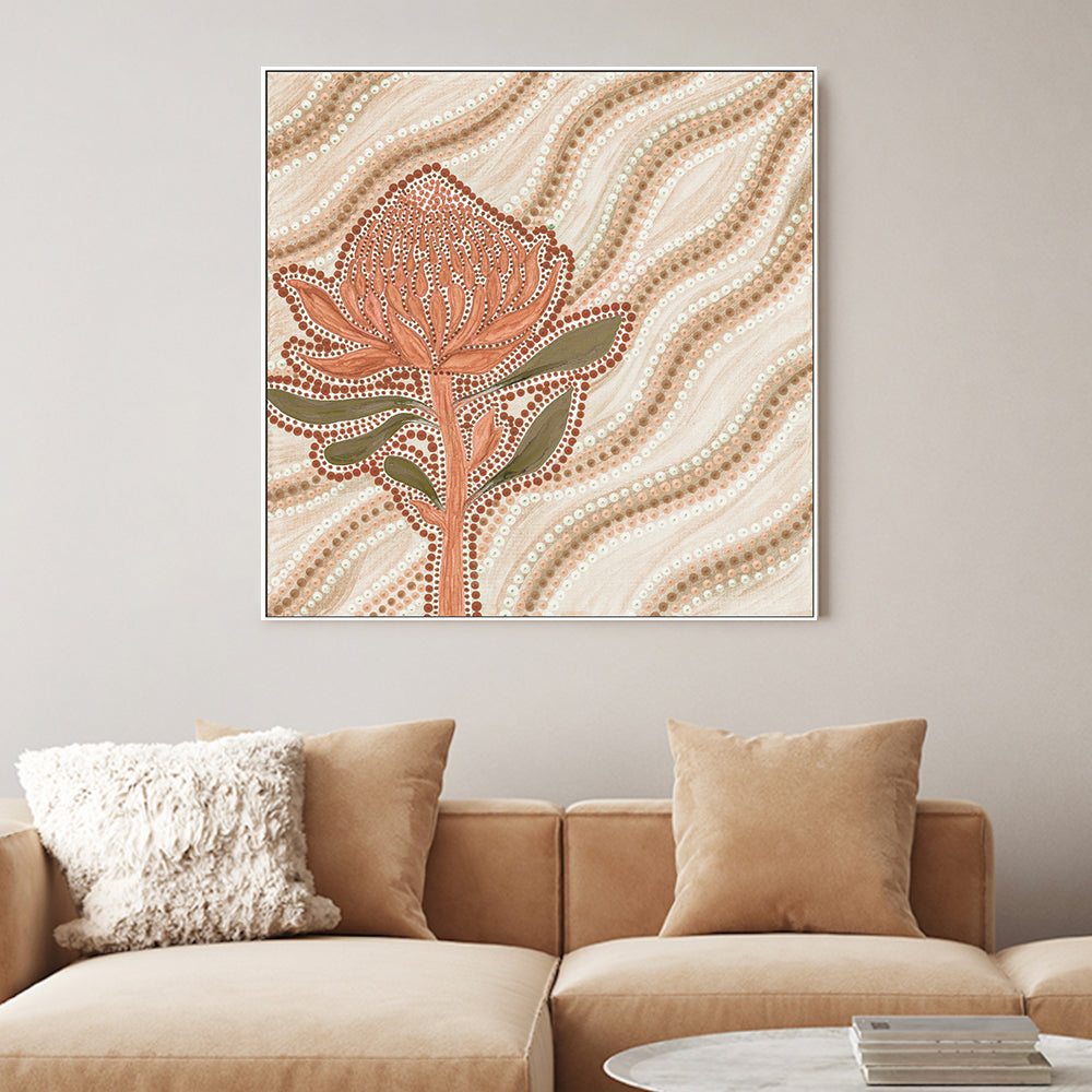 wall-art-print-canvas-poster-framed-Warratah Flame, Peach Tone , By Domica Hill-2