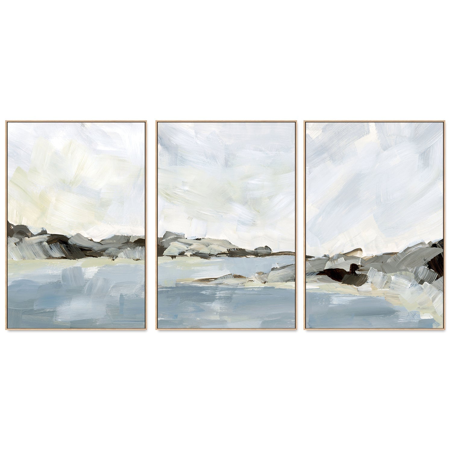 wall-art-print-canvas-poster-framed-Washed Out, Style A, B & C, Set Of 3-by-Emily Wood-Gioia Wall Art