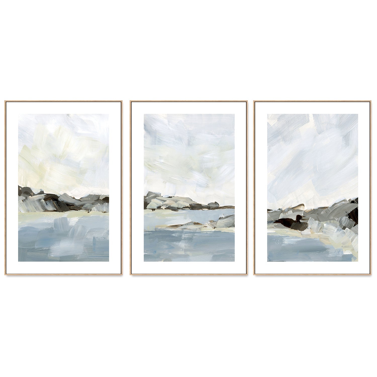 wall-art-print-canvas-poster-framed-Washed Out, Style A, B & C, Set Of 3-by-Emily Wood-Gioia Wall Art