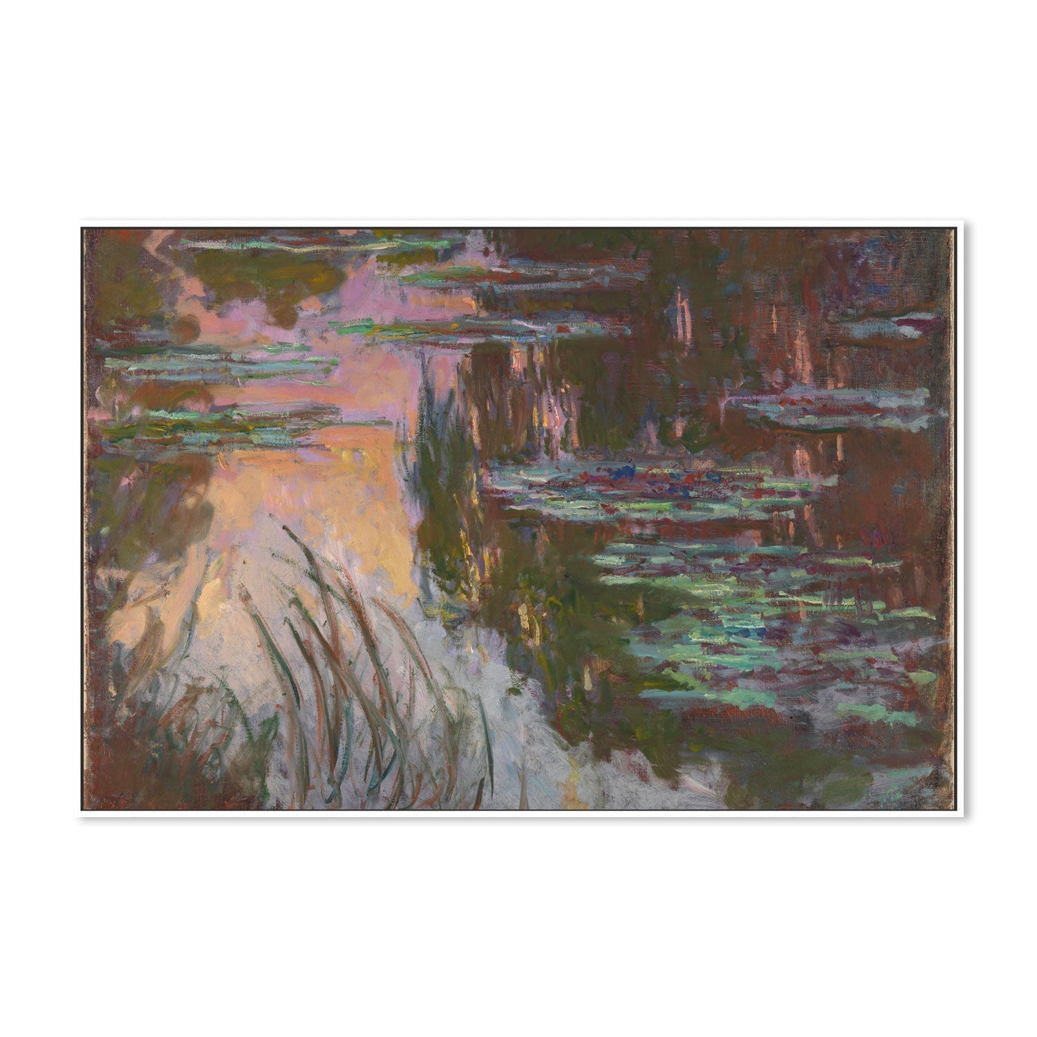 wall-art-print-canvas-poster-framed-Water Lilies Setting Sun , By Monet-by-Gioia Wall Art-Gioia Wall Art