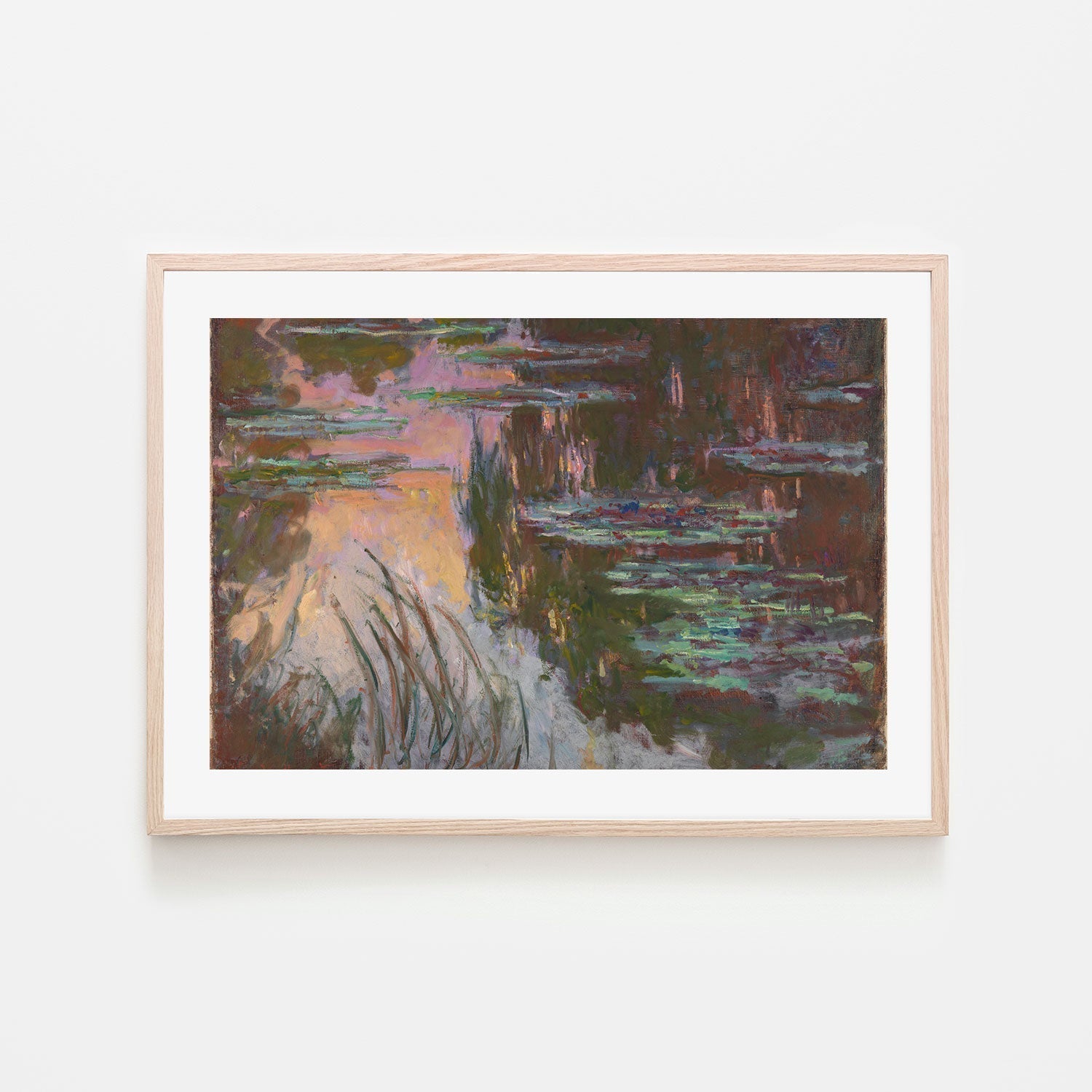 wall-art-print-canvas-poster-framed-Water Lilies Setting Sun , By Monet-by-Gioia Wall Art-Gioia Wall Art