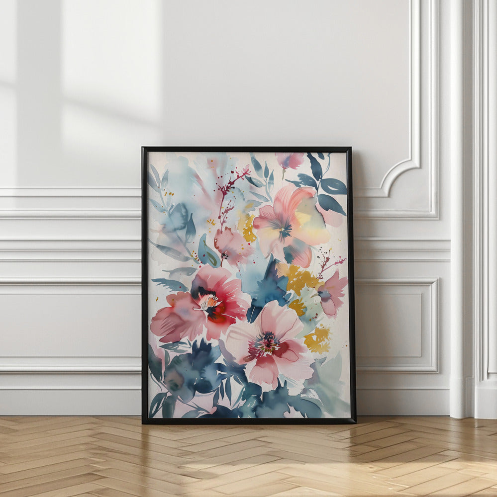 wall-art-print-canvas-poster-framed-Watercolour Floral , By Andreas Magnusson-2