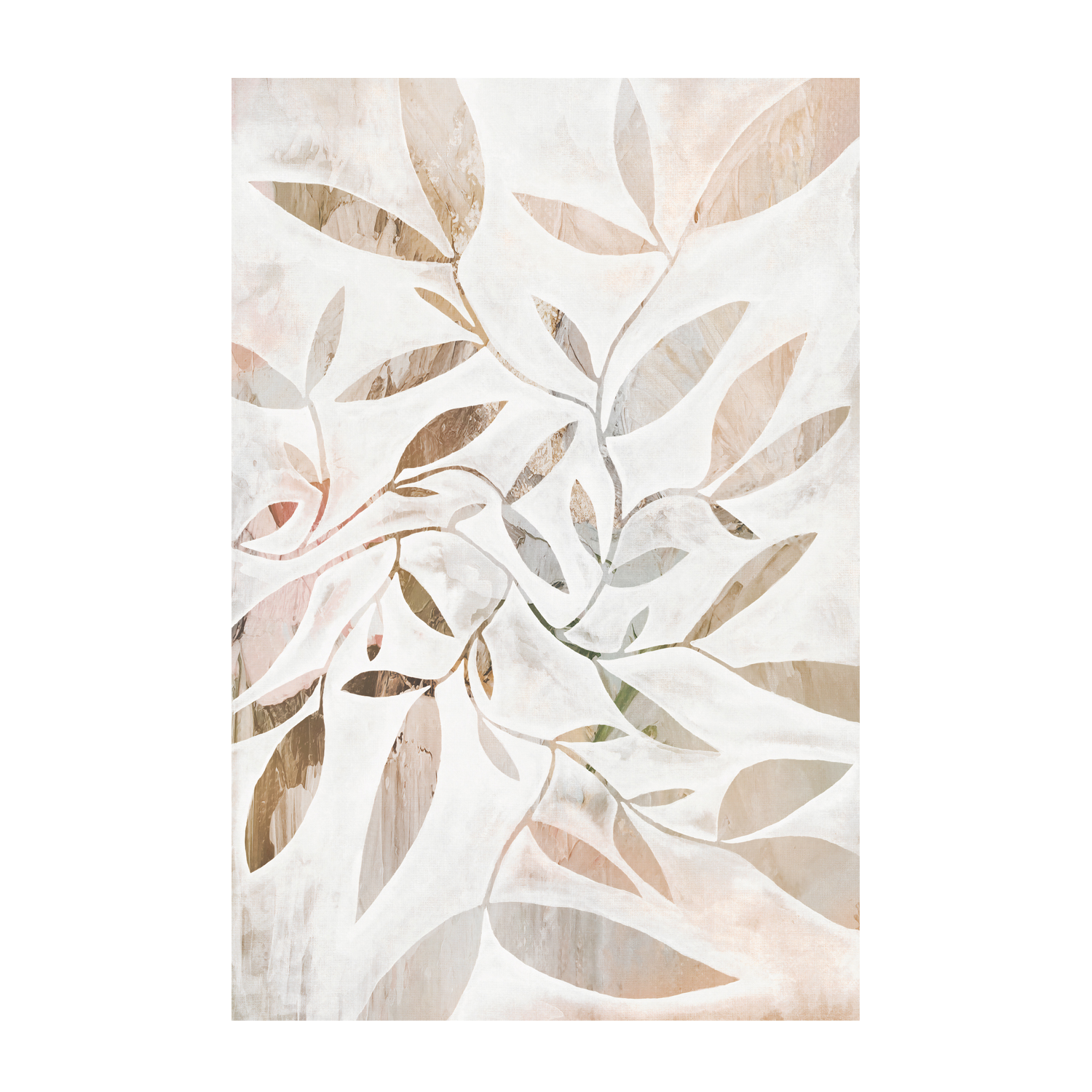 wall-art-print-canvas-poster-framed-Watercolour Leaves Beige , By Dear Musketeer Studio-1