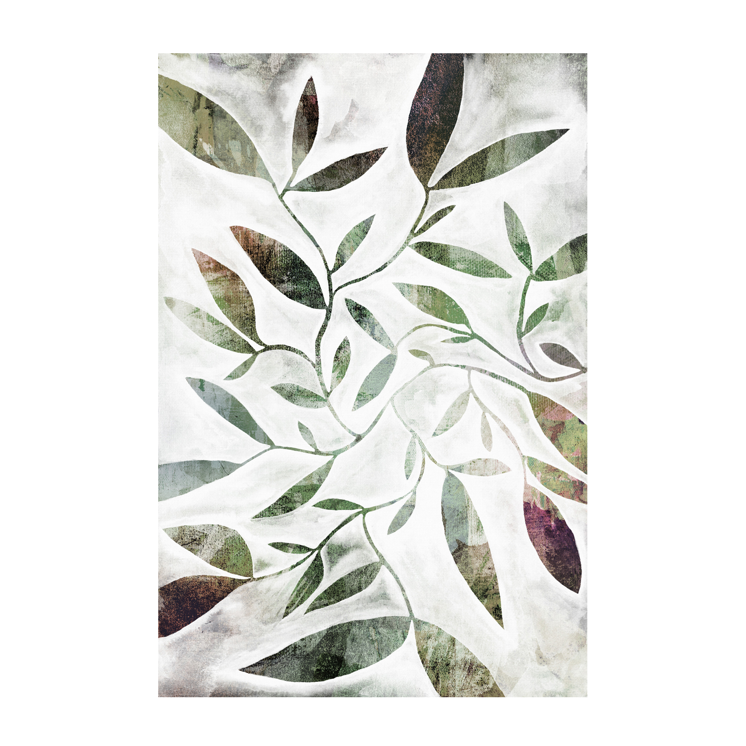 wall-art-print-canvas-poster-framed-Watercolour Leaves Green , By Dear Musketeer Studio-1