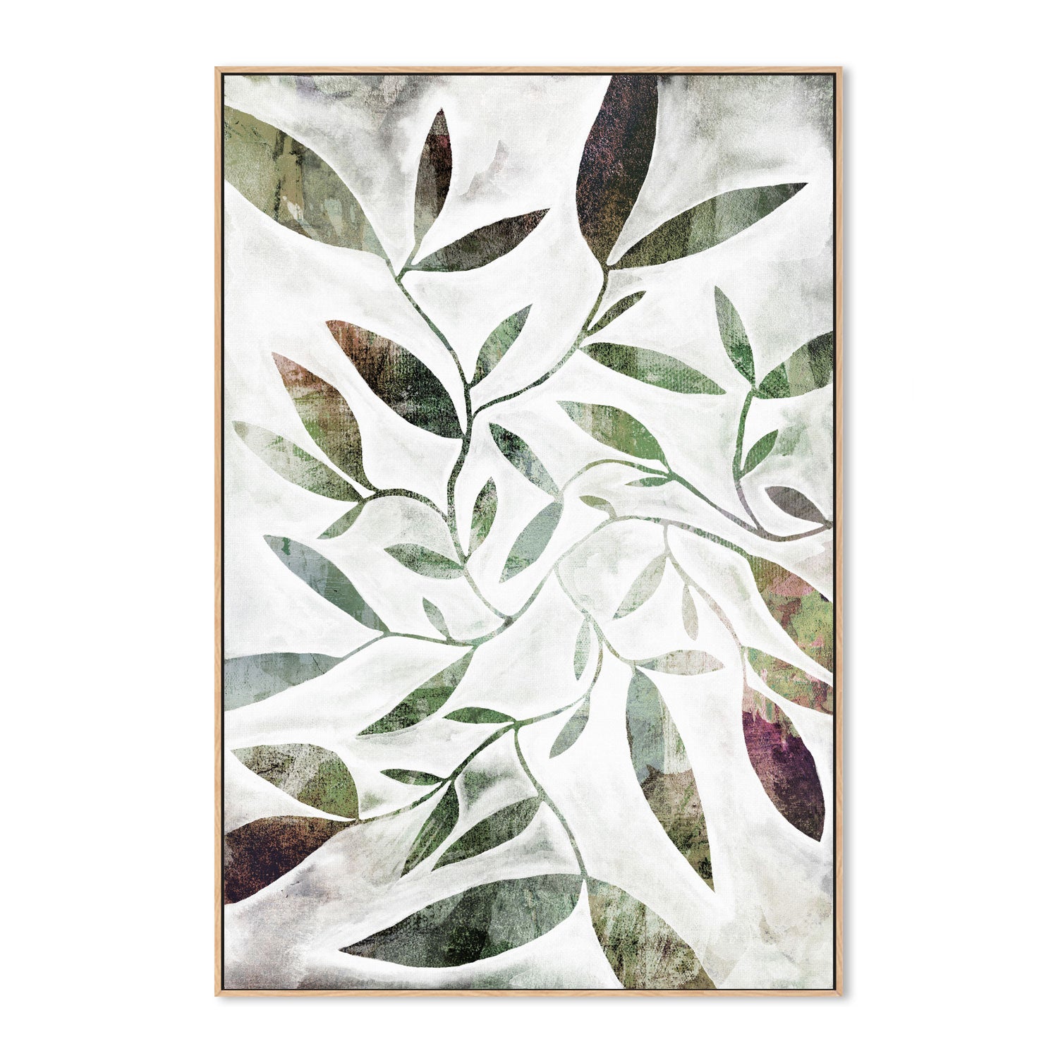 wall-art-print-canvas-poster-framed-Watercolour Leaves Green , By Dear Musketeer Studio-4