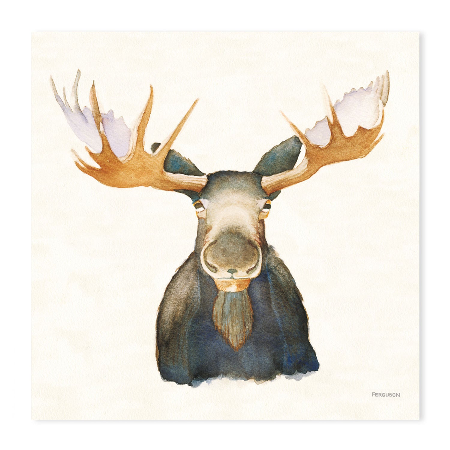 wall-art-print-canvas-poster-framed-Watercolour Moose , By Kathy Ferguson-GIOIA-WALL-ART