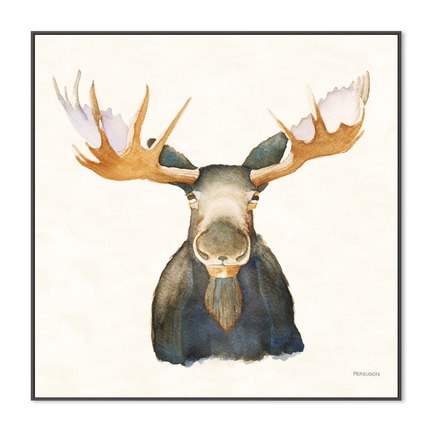 wall-art-print-canvas-poster-framed-Watercolour Moose , By Kathy Ferguson-GIOIA-WALL-ART