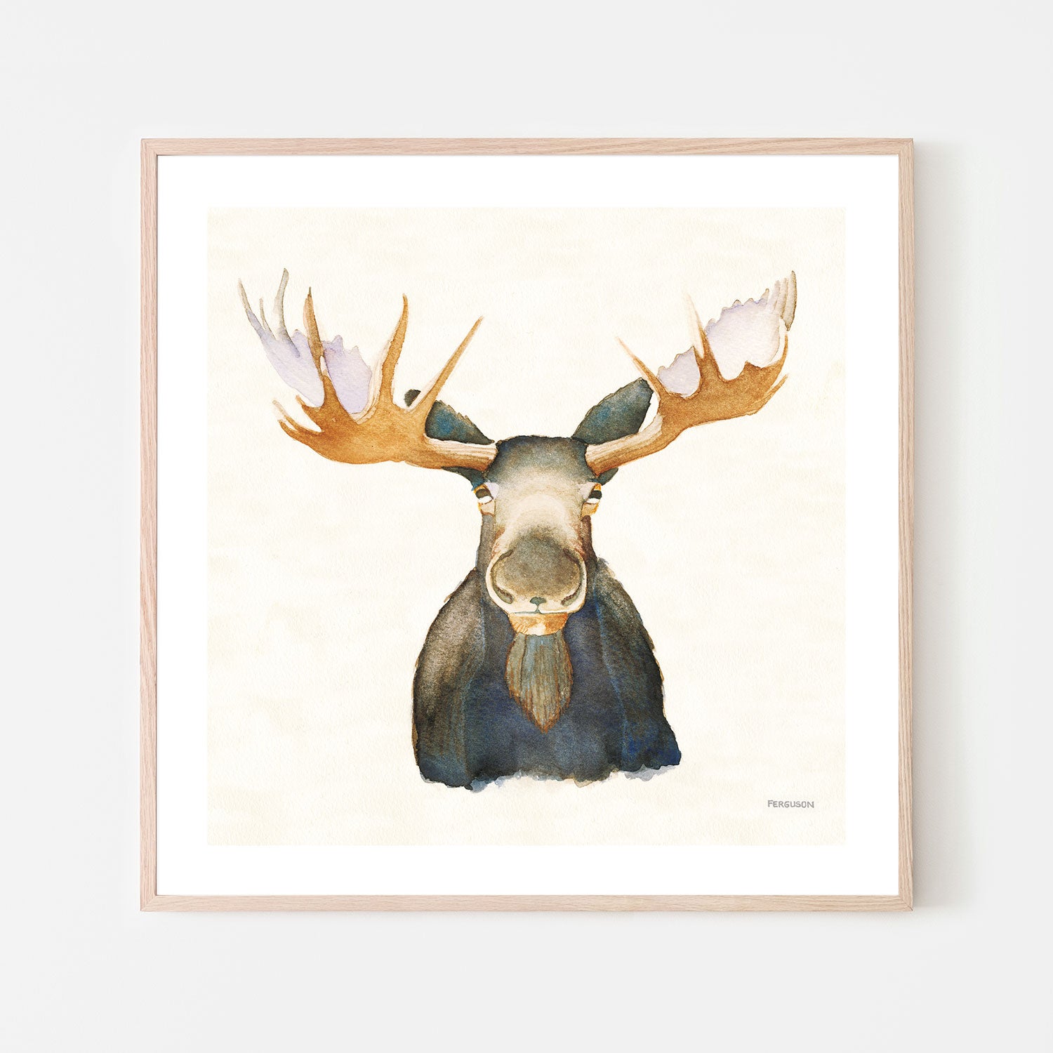 wall-art-print-canvas-poster-framed-Watercolour Moose , By Kathy Ferguson-GIOIA-WALL-ART