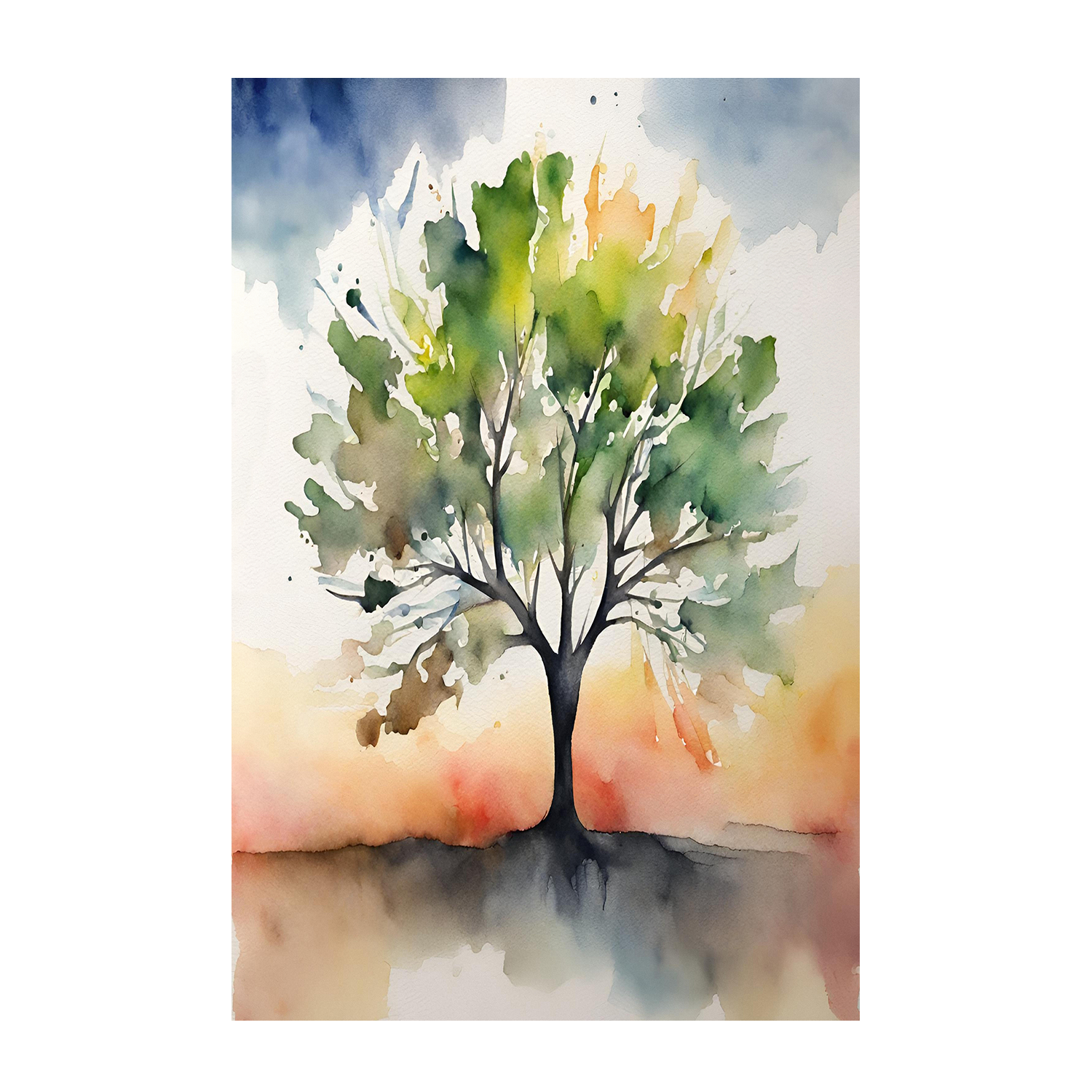 wall-art-print-canvas-poster-framed-Watercolour Trees, Style A & B, Set Of 2 , By Sally Ann Moss-8