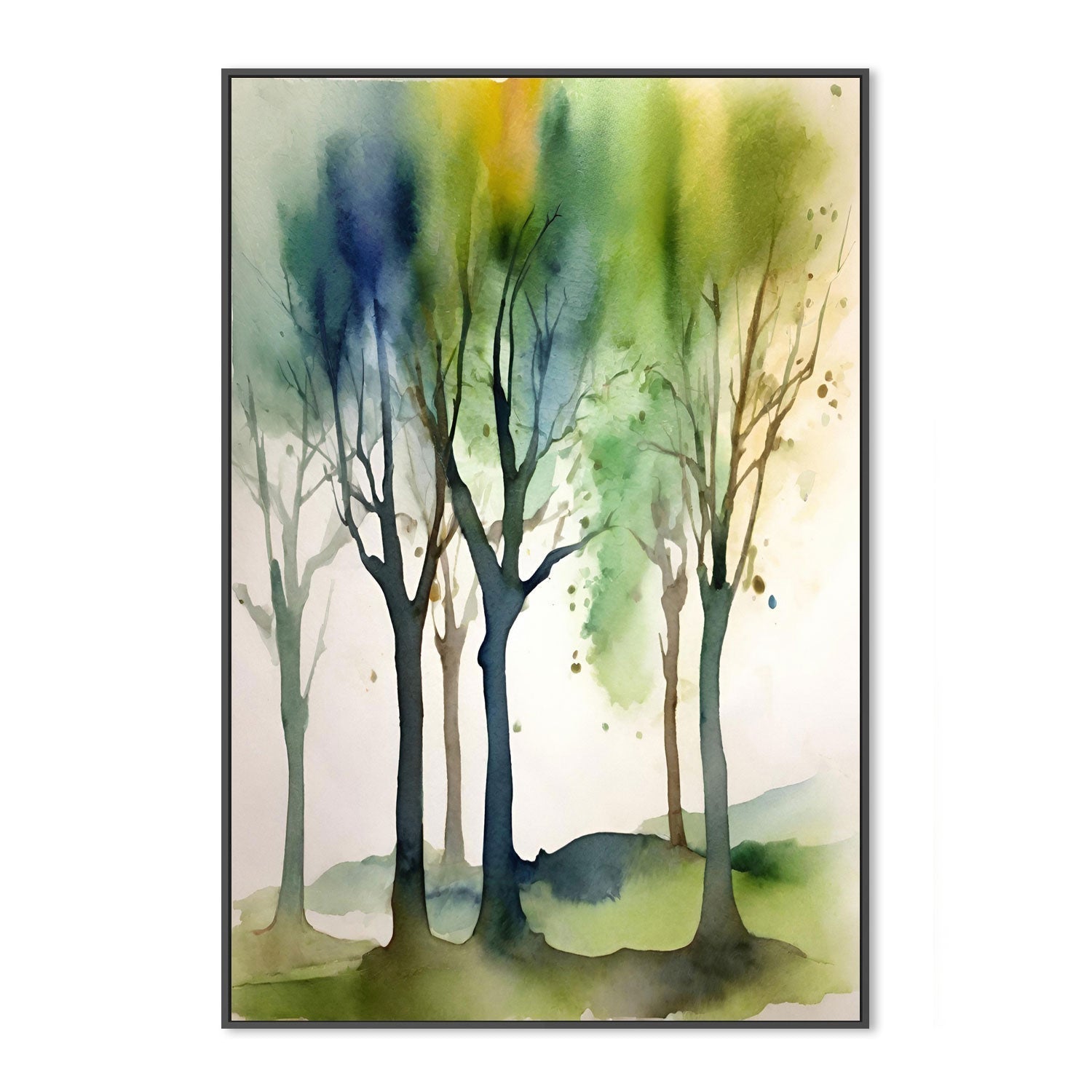 wall-art-print-canvas-poster-framed-Watercolour Trees, Style A , By Sally Ann Moss-3