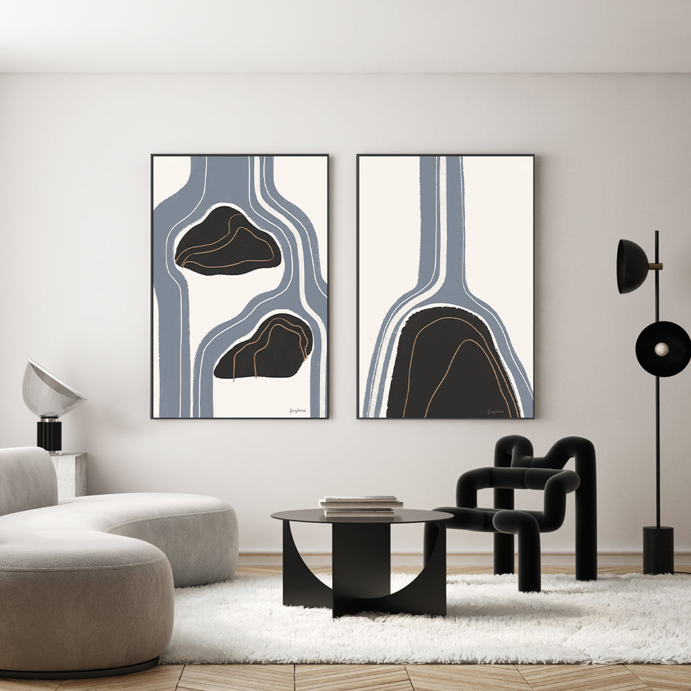 wall-art-print-canvas-poster-framed-Waterfall Abstract, Style A & B, Set Of 2 , By Anne Tavoletti-7