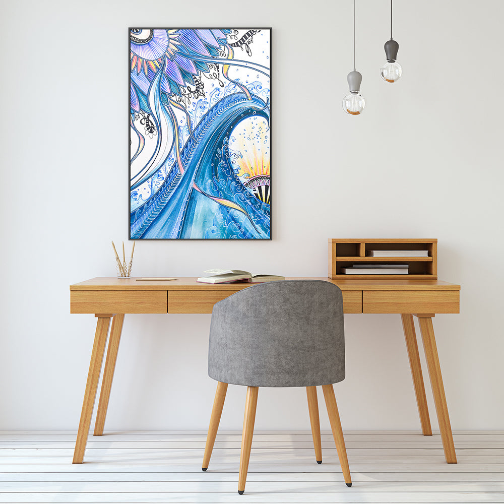 wall-art-print-canvas-poster-framed-Wave , By Sarah Carlton Art-GIOIA-WALL-ART