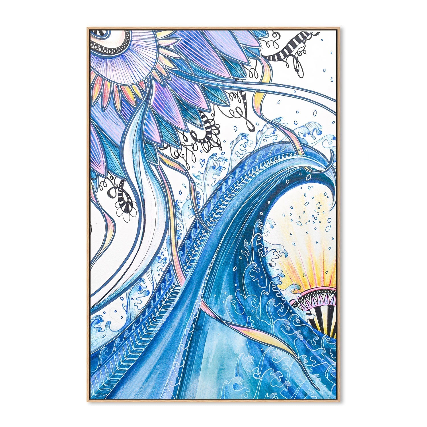 wall-art-print-canvas-poster-framed-Wave , By Sarah Carlton Art-GIOIA-WALL-ART