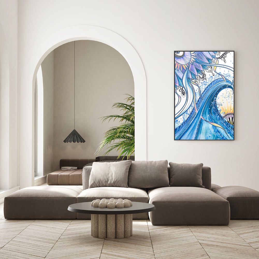 wall-art-print-canvas-poster-framed-Wave , By Sarah Carlton Art-GIOIA-WALL-ART