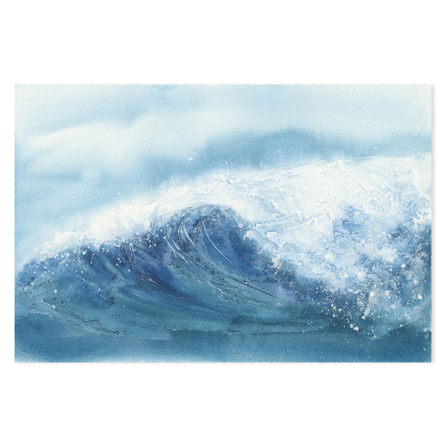 wall-art-print-canvas-poster-framed-Waves, Style B & C, Set of 2-by-Chris Paschke-Gioia Wall Art