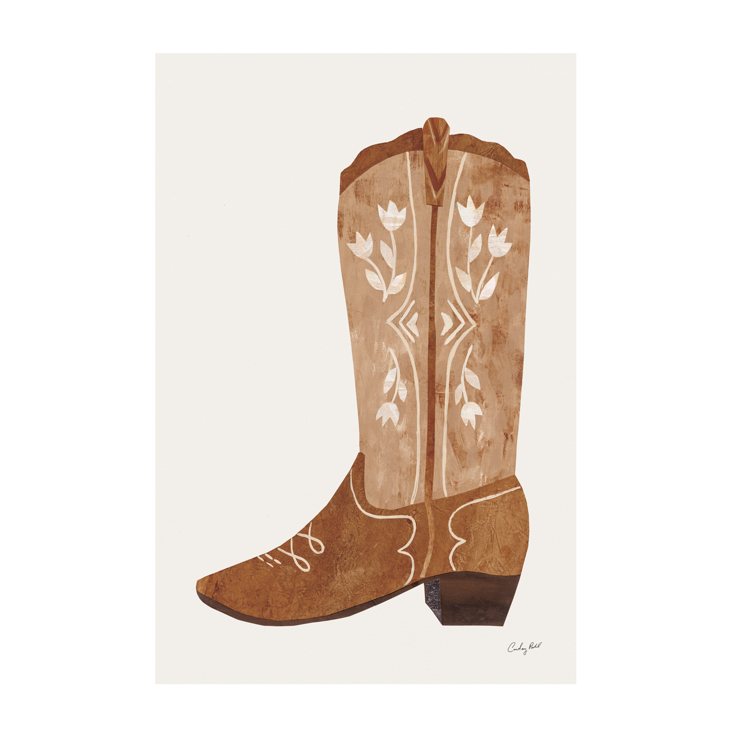 wall-art-print-canvas-poster-framed-Western Cowgirl Boot , By Courtney Prahl-1