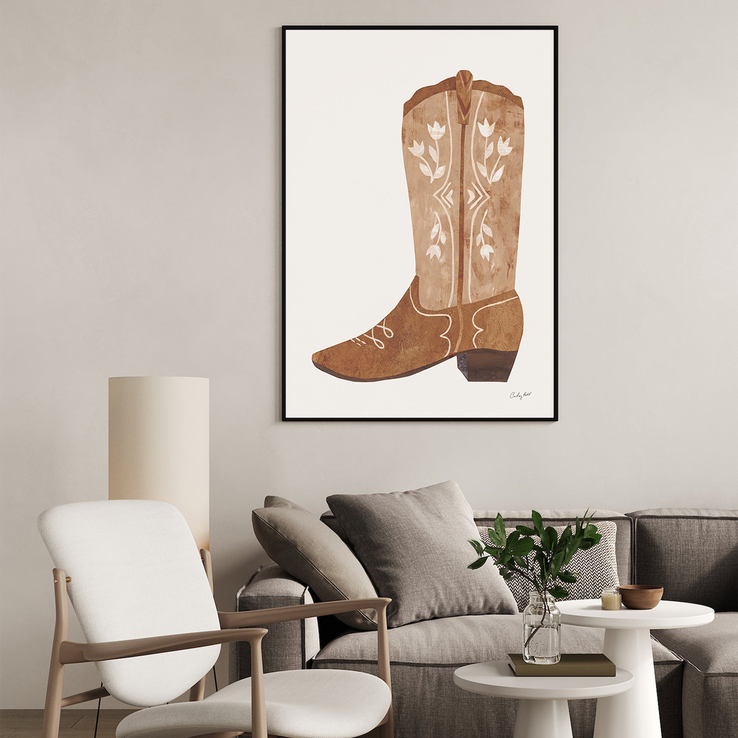 wall-art-print-canvas-poster-framed-Western Cowgirl Boot , By Courtney Prahl-2