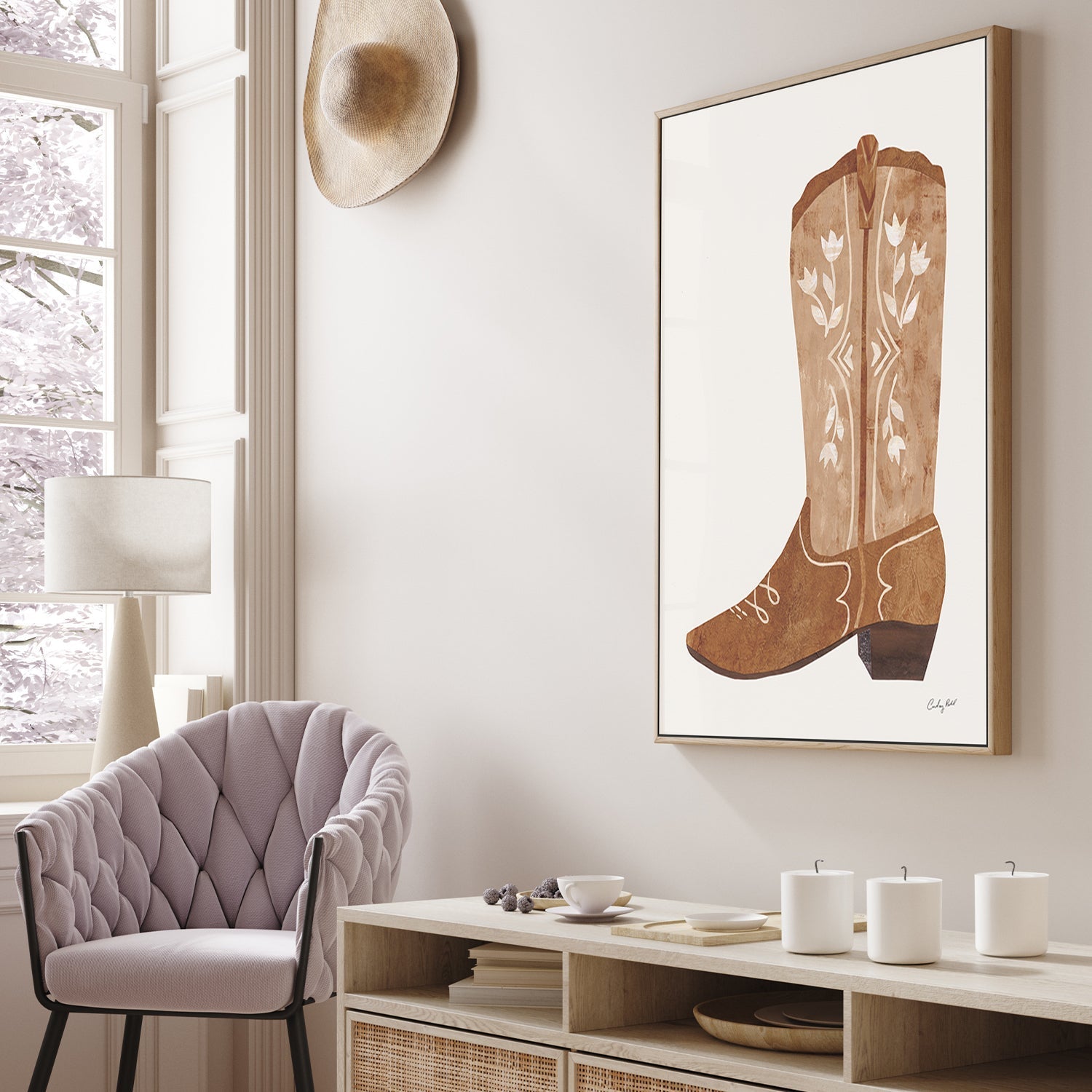 wall-art-print-canvas-poster-framed-Western Cowgirl Boot , By Courtney Prahl-8