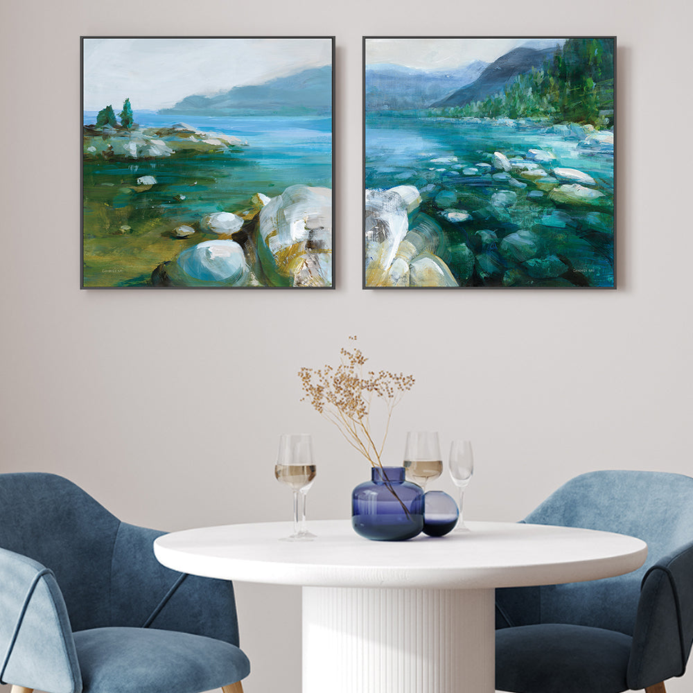 wall-art-print-canvas-poster-framed-Western Lake, Style A & B, Set Of 2 , By Danhui Nai-2