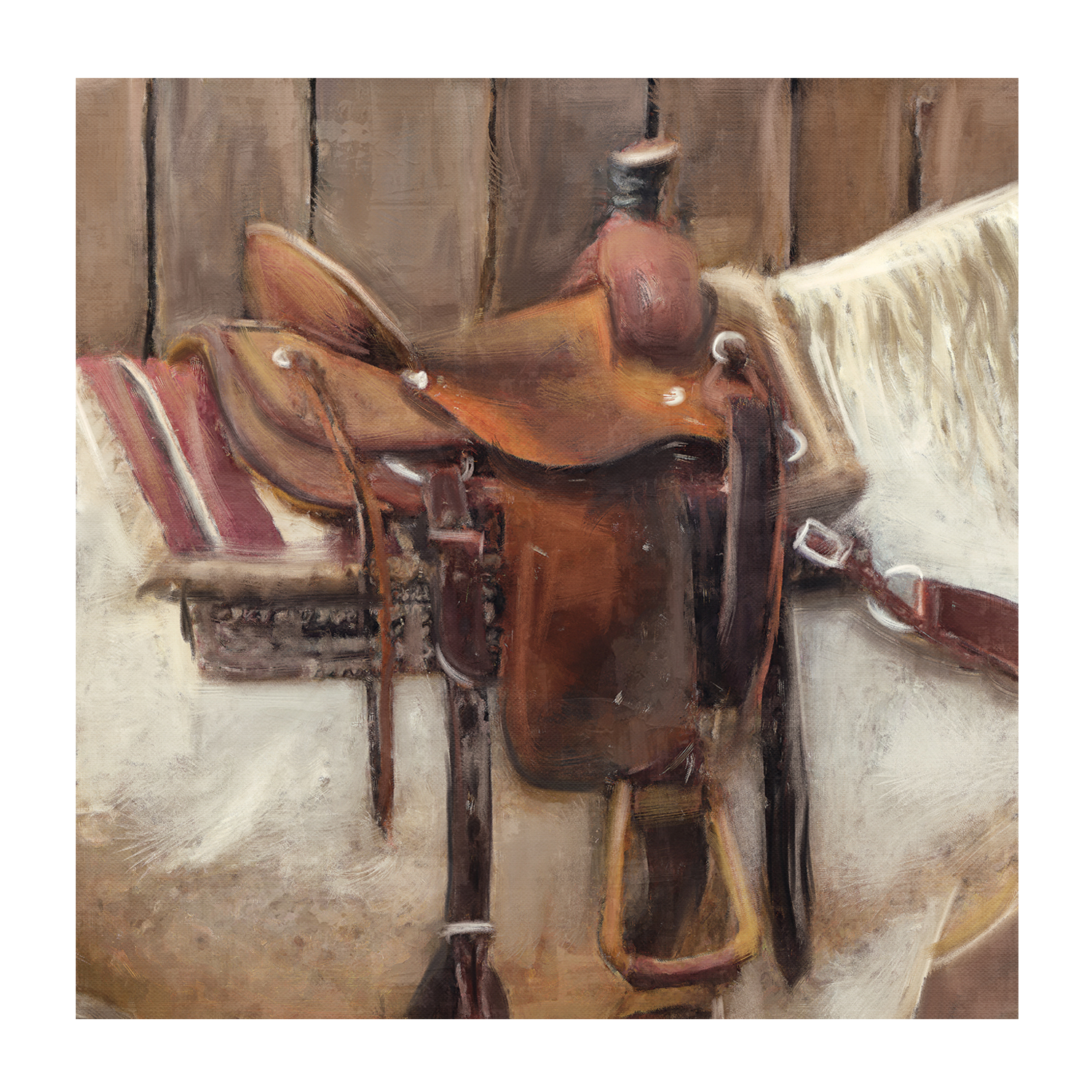 wall-art-print-canvas-poster-framed-Western Saddle , By Nina Blue-1