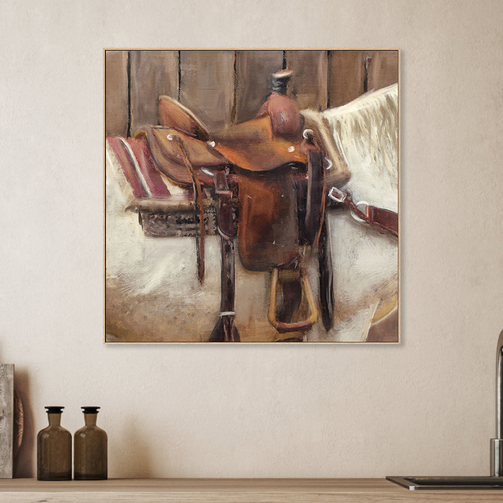 wall-art-print-canvas-poster-framed-Western Saddle , By Nina Blue-2