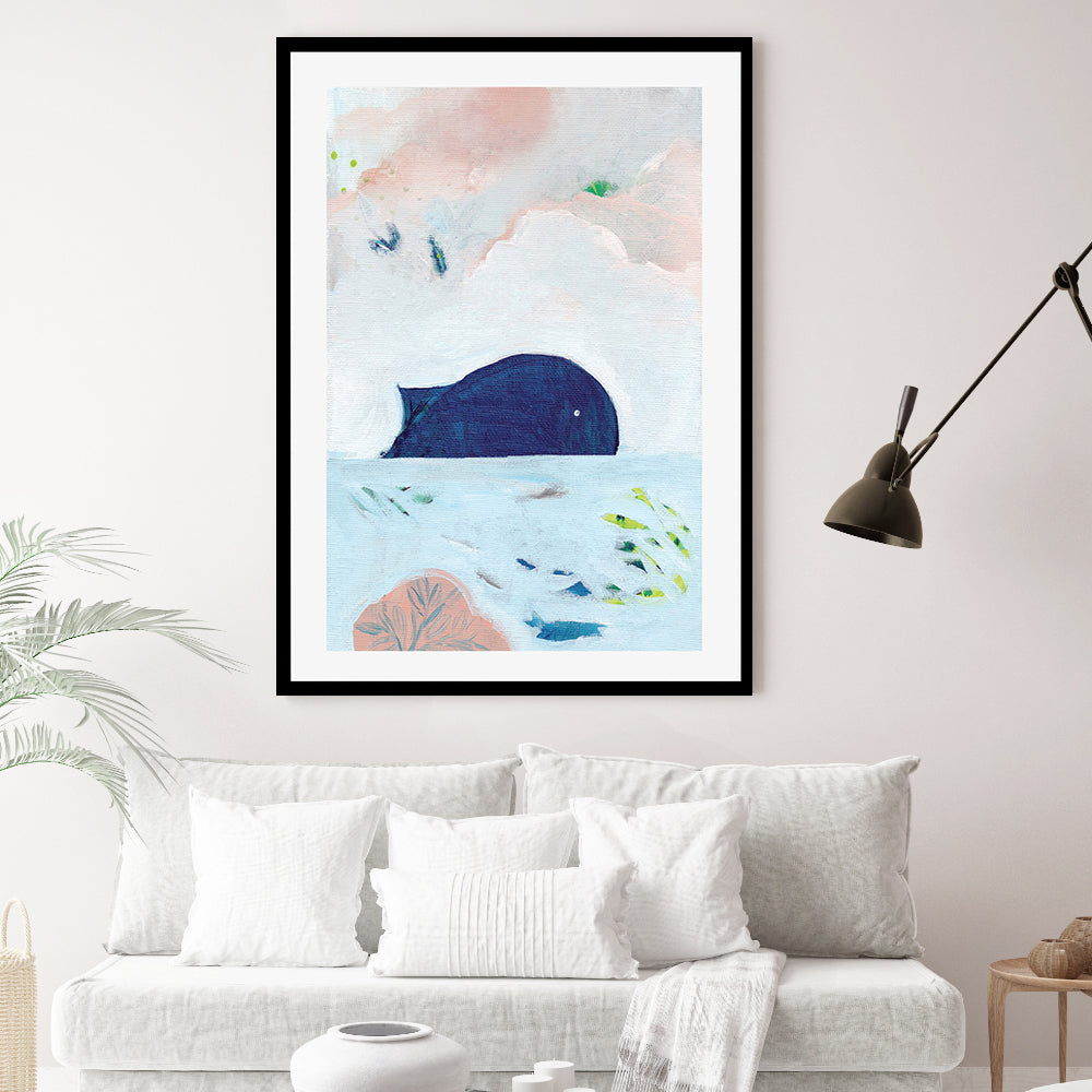 wall-art-print-canvas-poster-framed-Whale On The Horizon , By Nikita Jariwala-GIOIA-WALL-ART