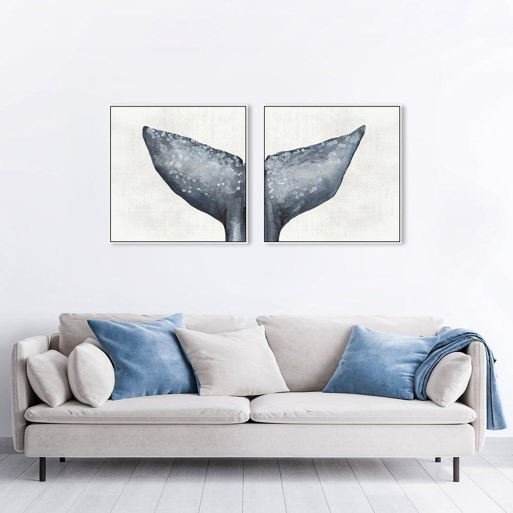 wall-art-print-canvas-poster-framed-Whale Tail, Set Of 2-by-Emily Wood-Gioia Wall Art