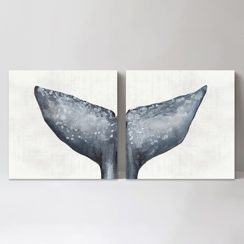 wall-art-print-canvas-poster-framed-Whale Tail, Set Of 2-by-Emily Wood-Gioia Wall Art