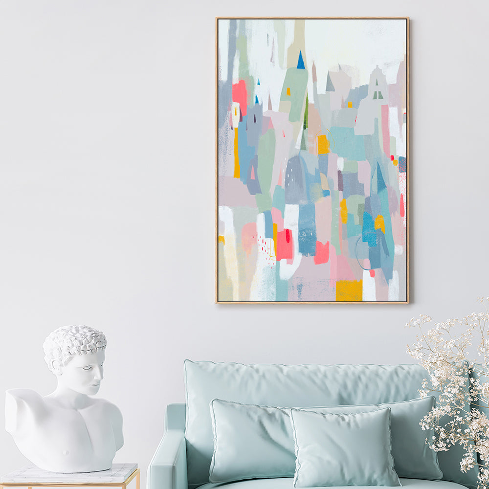 wall-art-print-canvas-poster-framed-Whimsical Cityscape, Style A , By Nikita Jariwala-GIOIA-WALL-ART