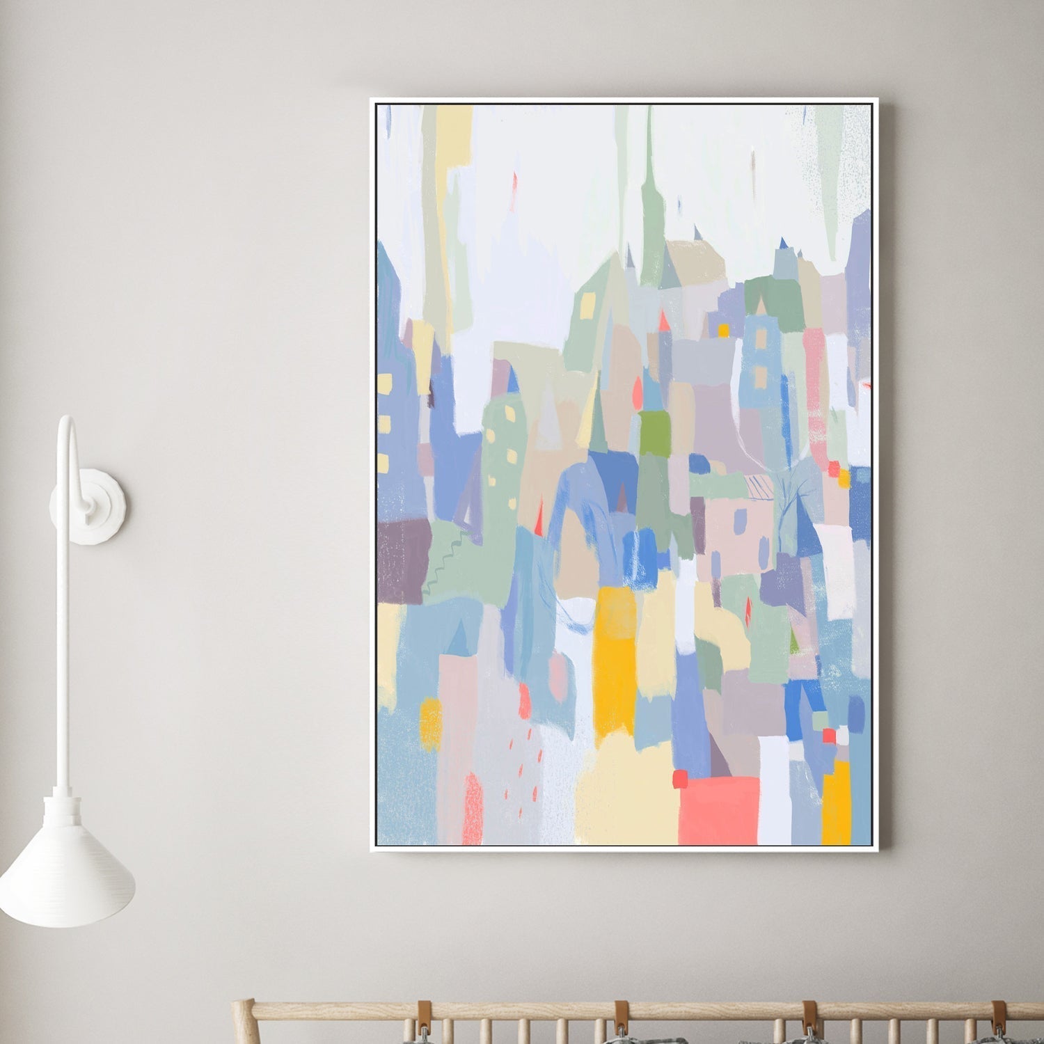 wall-art-print-canvas-poster-framed-Whimsical Cityscape, Style B , By Nikita Jariwala-GIOIA-WALL-ART