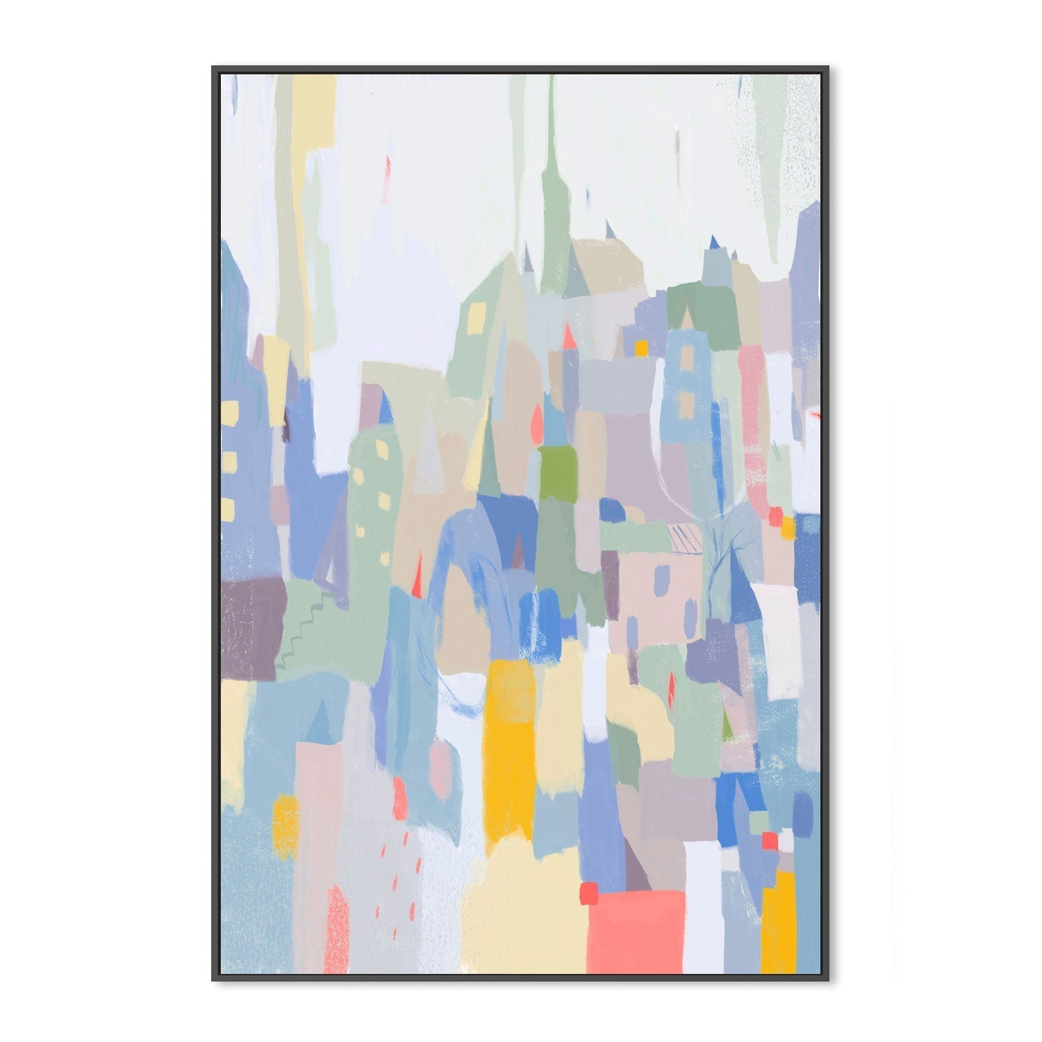 wall-art-print-canvas-poster-framed-Whimsical Cityscape, Style B , By Nikita Jariwala-GIOIA-WALL-ART