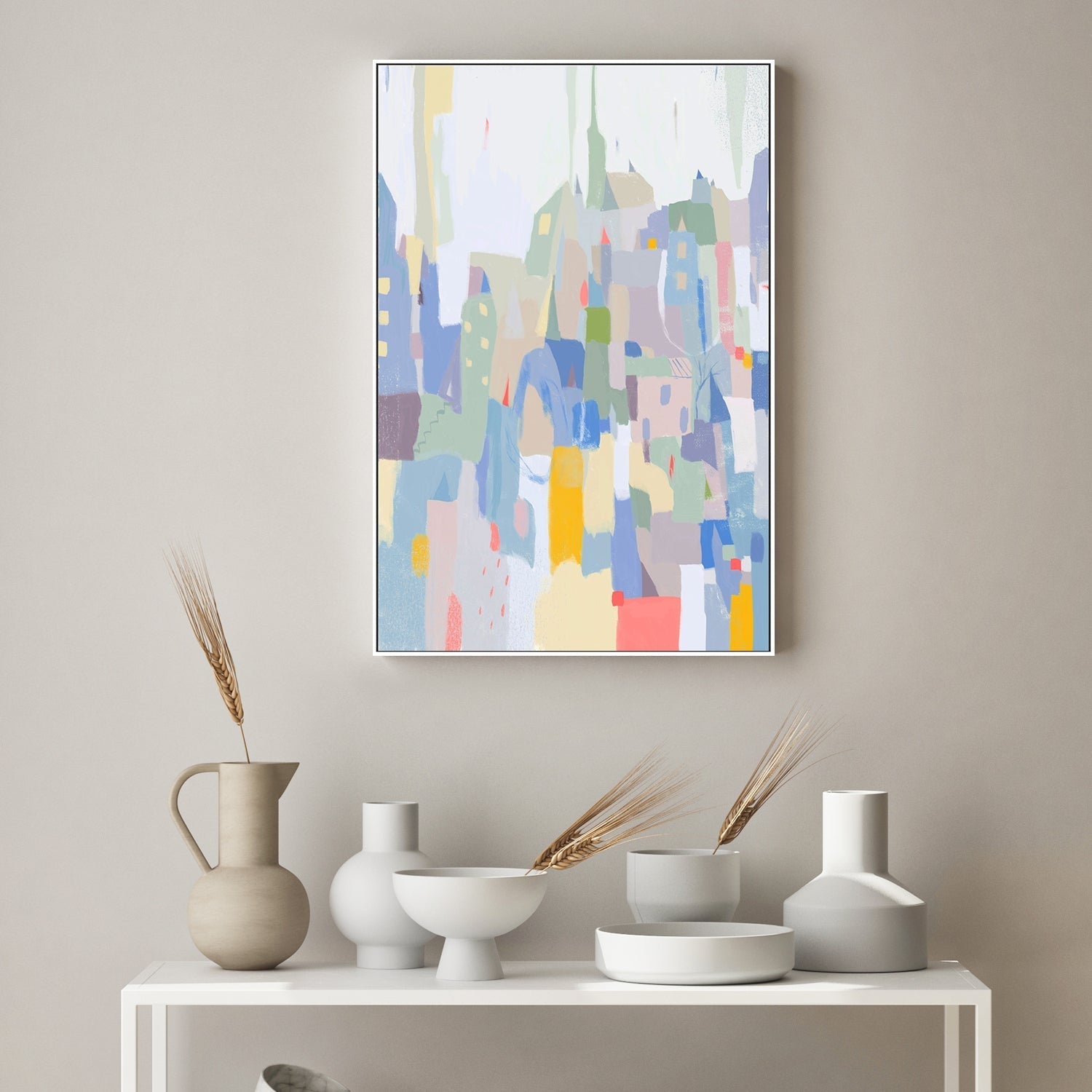 wall-art-print-canvas-poster-framed-Whimsical Cityscape, Style B , By Nikita Jariwala-GIOIA-WALL-ART