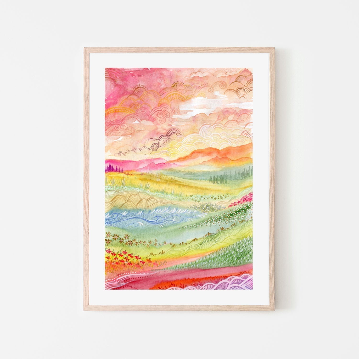 wall-art-print-canvas-poster-framed-Whimsical Field , By Jessie Mitchelson-GIOIA-WALL-ART