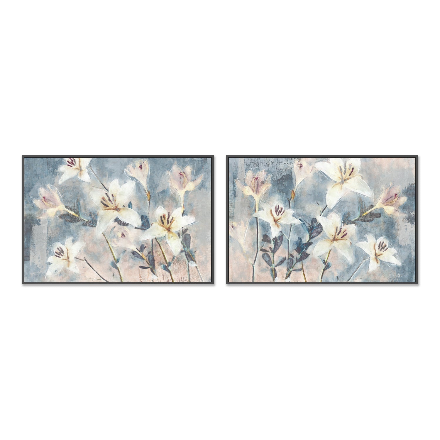 wall-art-print-canvas-poster-framed-Whisper Blooms, Style A & B, Set of 2 , By Nina Blue-3