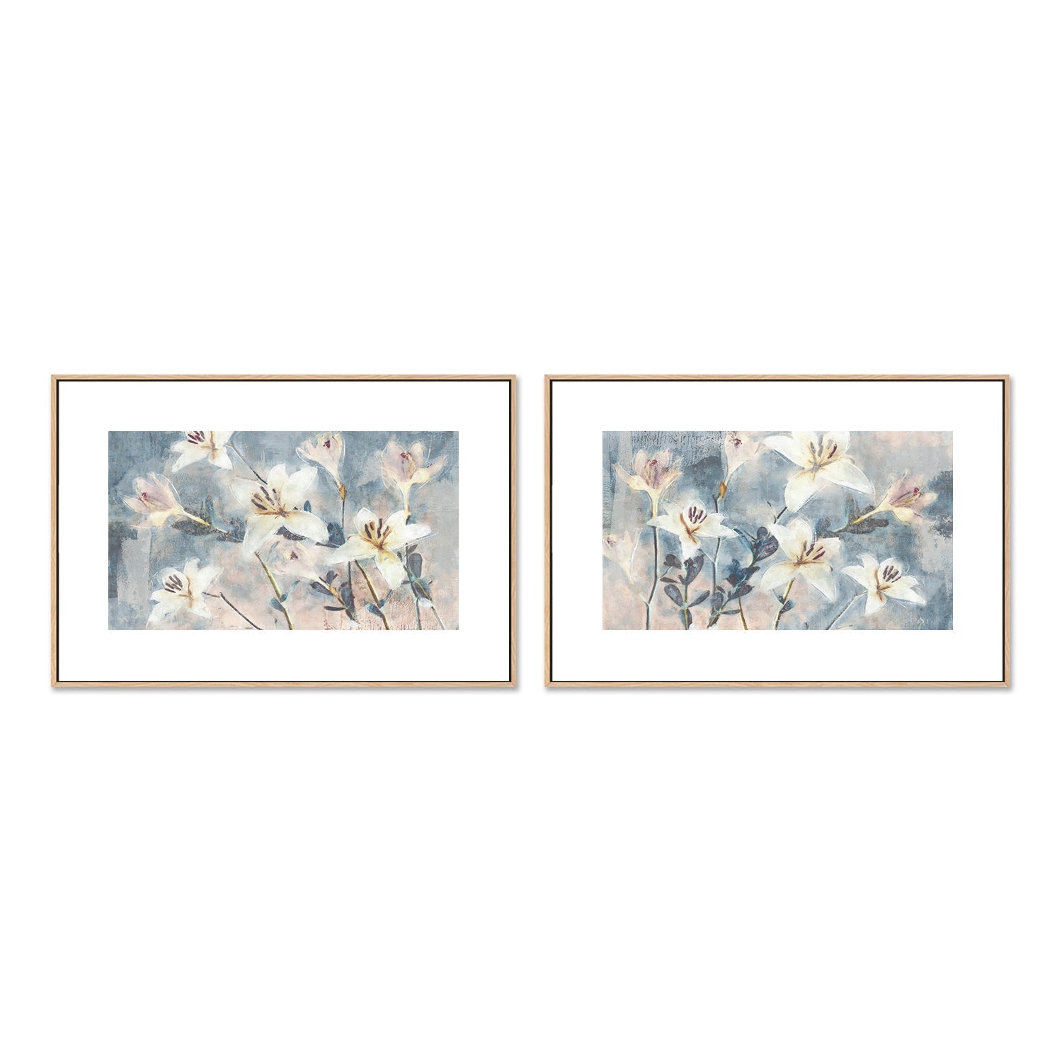 wall-art-print-canvas-poster-framed-Whisper Blooms, Style A & B, Set of 2 , By Nina Blue-6