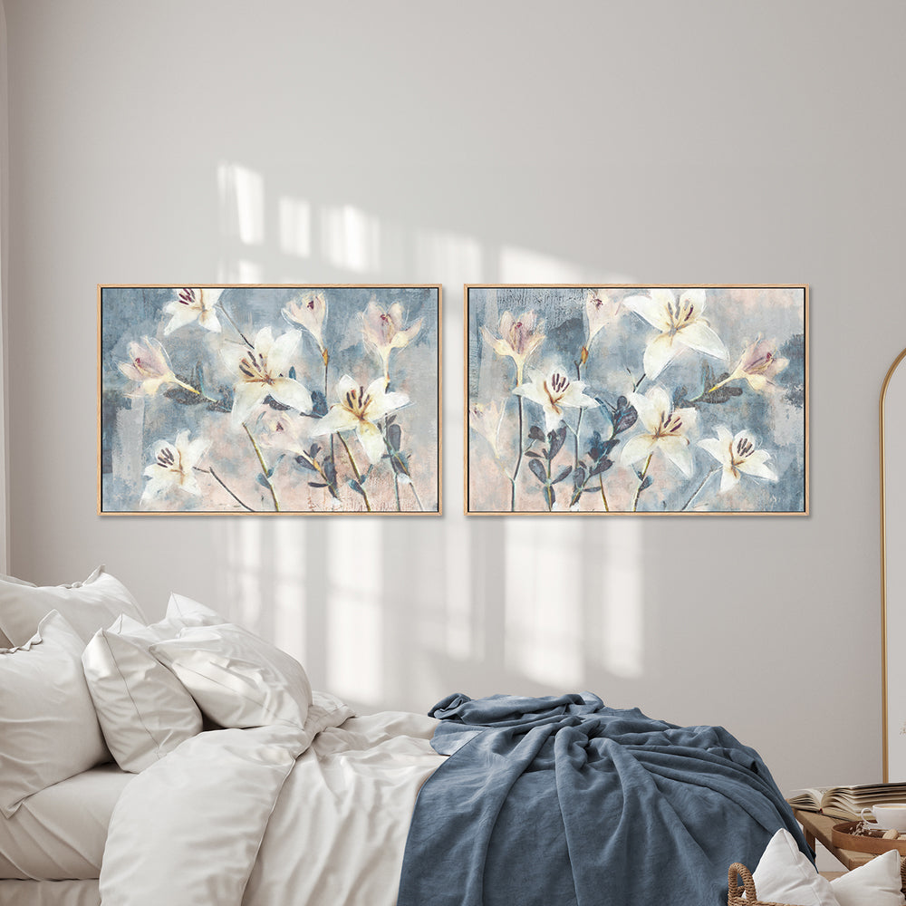 wall-art-print-canvas-poster-framed-Whisper Blooms, Style A & B, Set of 2 , By Nina Blue-7