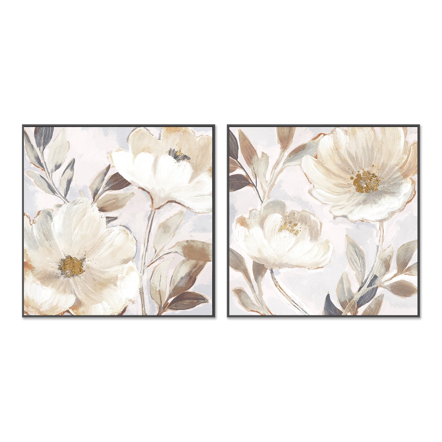 wall-art-print-canvas-poster-framed-Whisper White Florals, Style A & B, Set of 2 , By Nina Blue-3