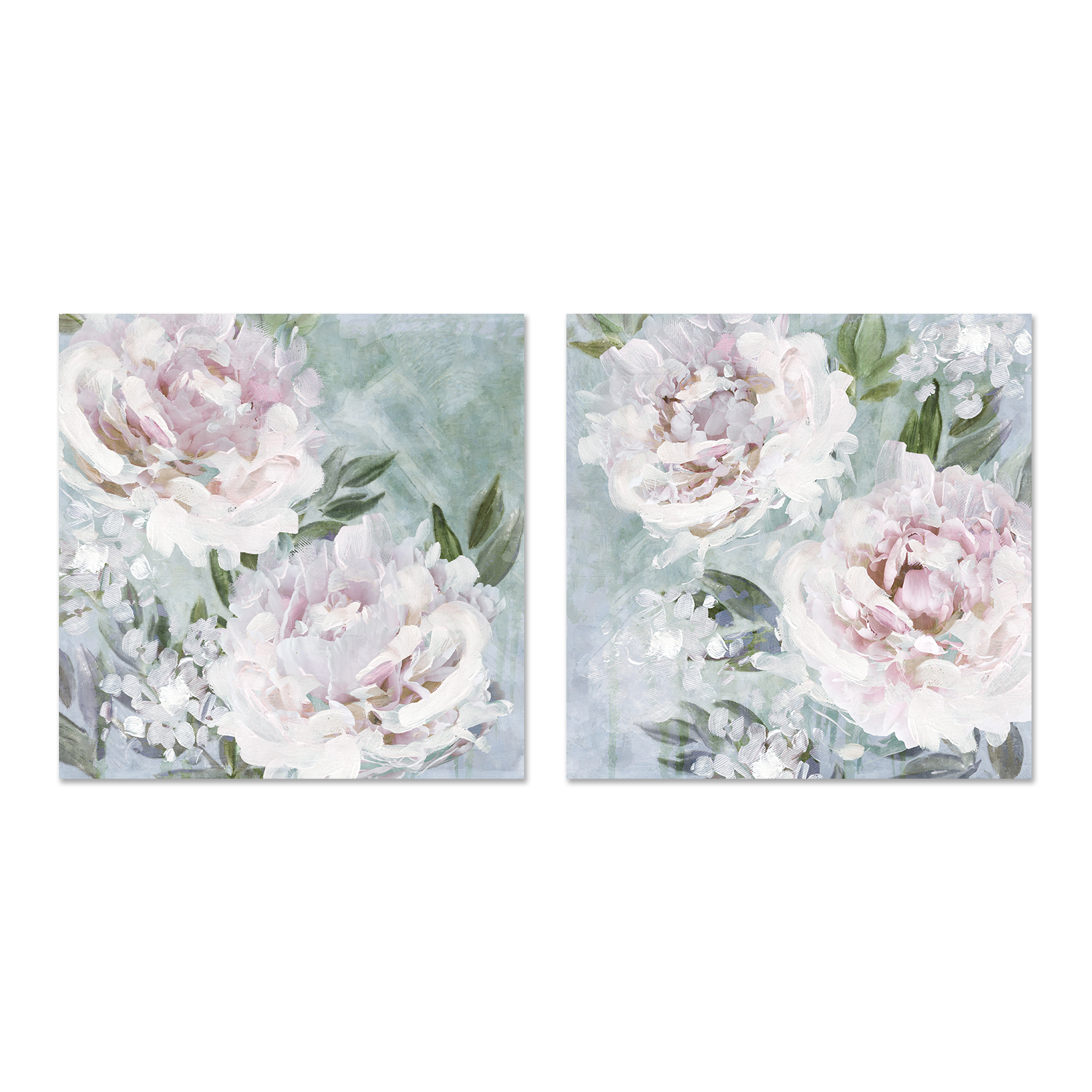 wall-art-print-canvas-poster-framed-Whispering Peonies, Style A & B, Set Of 2 , By Nina Blue-1