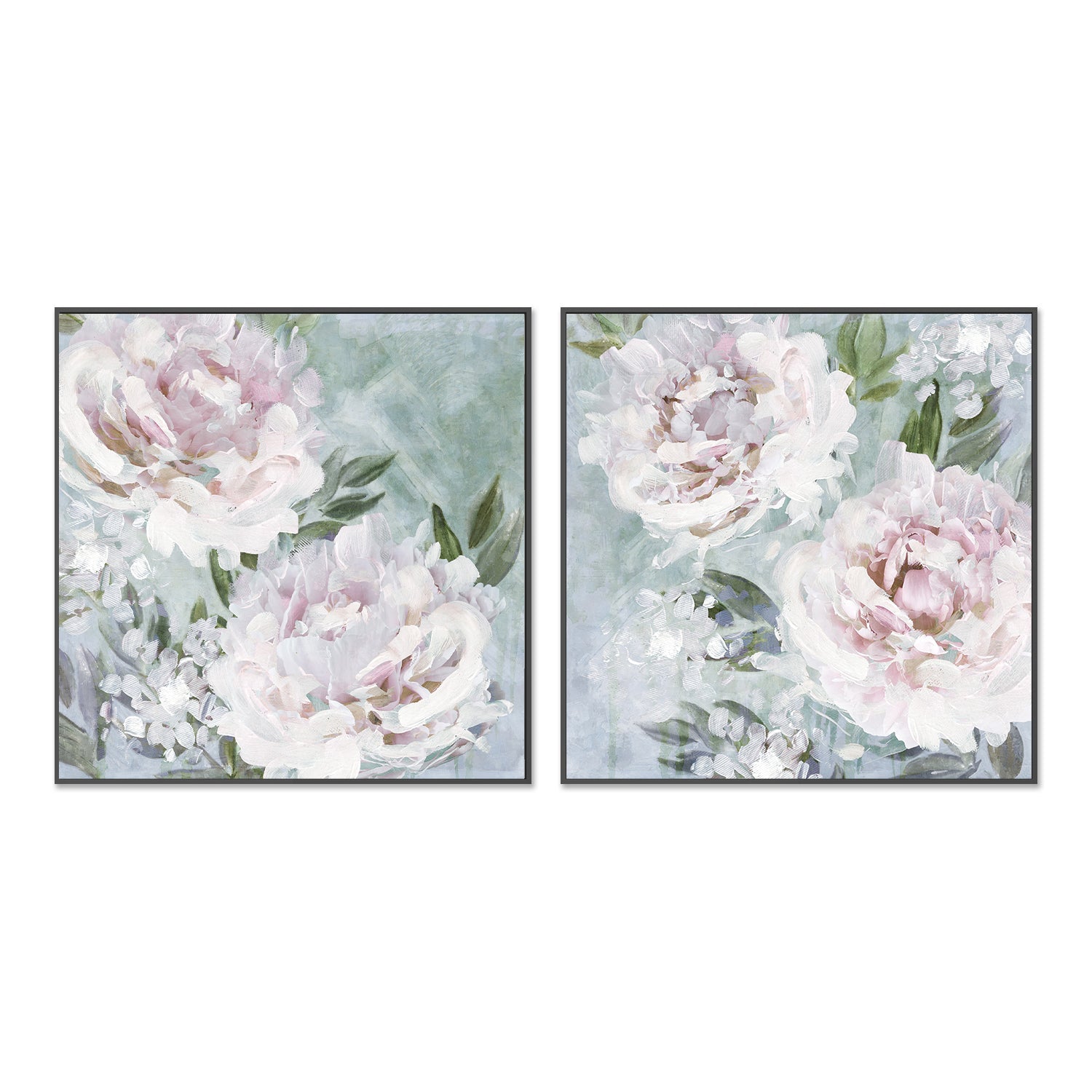 wall-art-print-canvas-poster-framed-Whispering Peonies, Style A & B, Set Of 2 , By Nina Blue-3