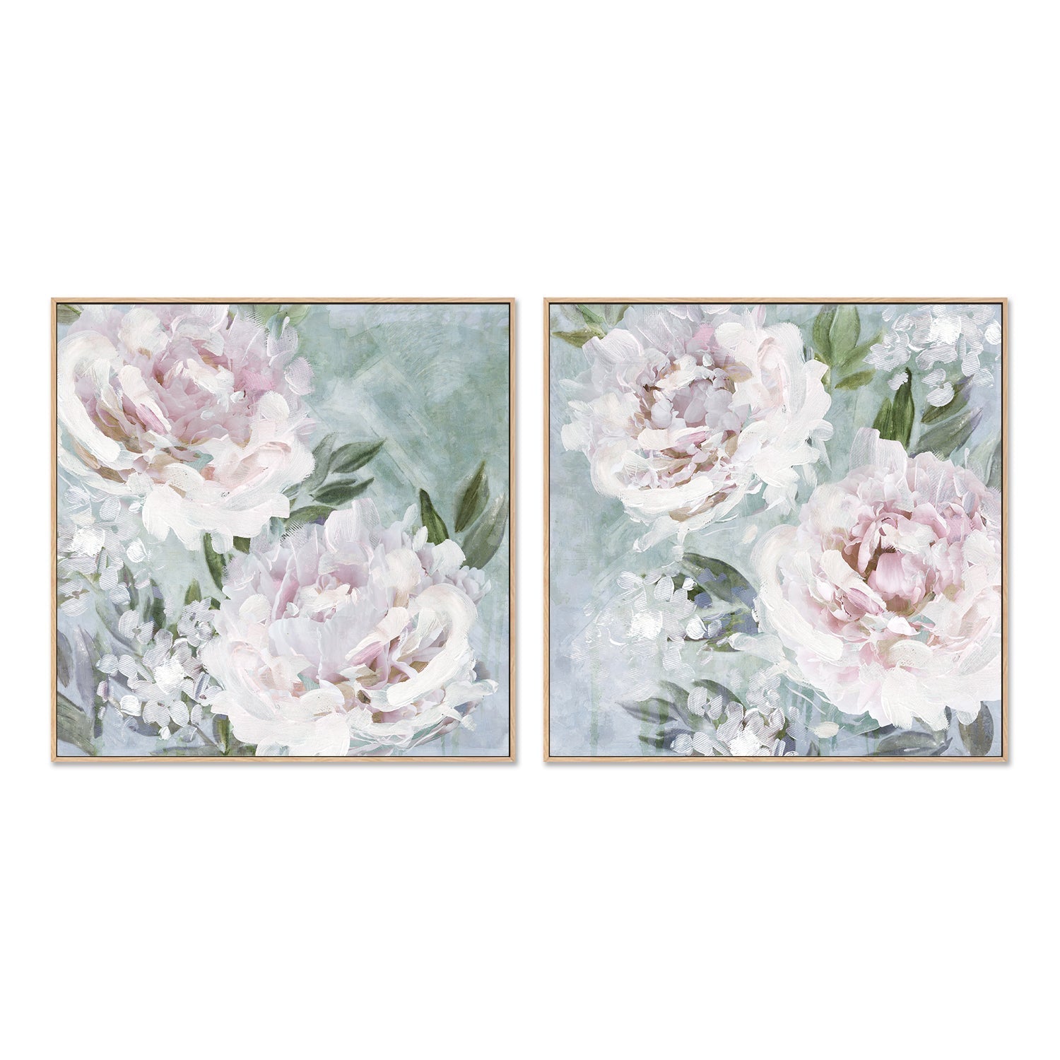 wall-art-print-canvas-poster-framed-Whispering Peonies, Style A & B, Set Of 2 , By Nina Blue-4