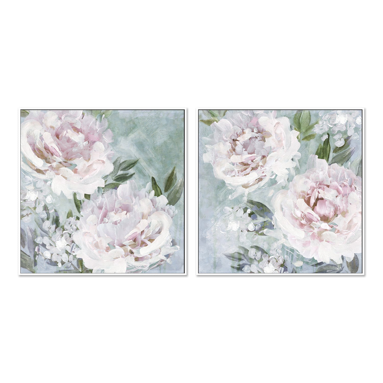 wall-art-print-canvas-poster-framed-Whispering Peonies, Style A & B, Set Of 2 , By Nina Blue-5