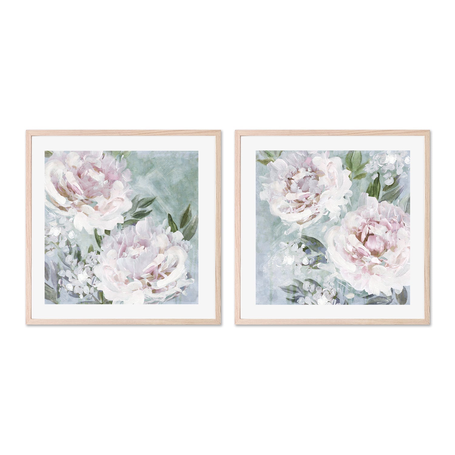 wall-art-print-canvas-poster-framed-Whispering Peonies, Style A & B, Set Of 2 , By Nina Blue-6